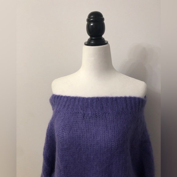 ZARA purple off shoulder sweater top - Picture 3 of 6